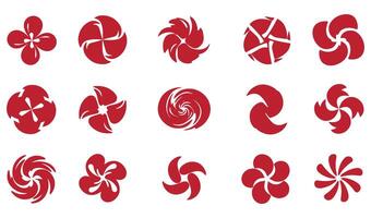 Abstract Geomatic Shape Vintage retro Symbol Icon Logo Set Bundle Element Art Swill ornament set vectors silhouette modern pattern circle leaf fire water bird wing Spiral