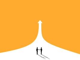 Two businessmen agreed to walk the same path vector