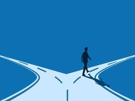 man decides to choose his own path at a crossroads vector