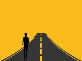 Steadfast on the path, businessman on the highway vector