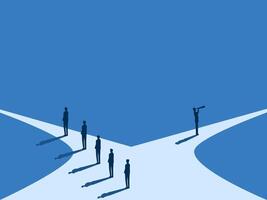 Visionary entrepreneurs choose a path different from others vector