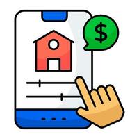Conceptual flat design icon of mobile home vector