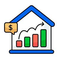A colored design icon of real estate value vector