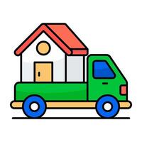 Modern colored design icon of moving home vector
