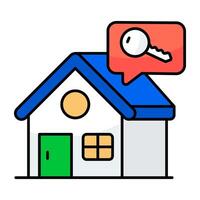 Conceptual colored design icon of home key vector