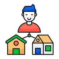 A colored design icon estate agent vector