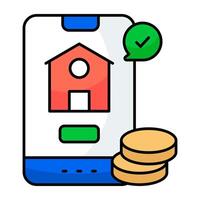 Conceptual flat design icon of real estate vector