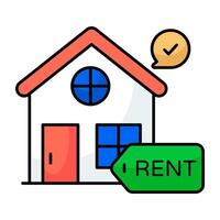 Editable design icon of home for rent vector
