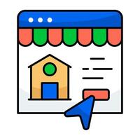 flat design icon of estate website vector