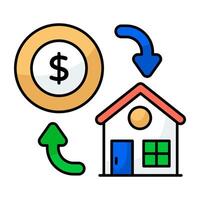 Trendy of home payment vector