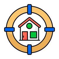 Building with dartboard, colored of property target vector