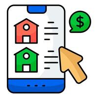 Conceptual colored design icon of mobile real estate vector
