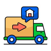 Modern colored icon of moving home vector