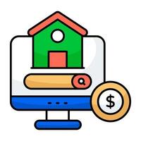 Conceptual design icon of online home vector