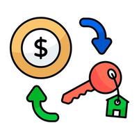 Conceptual design icon of home key vector