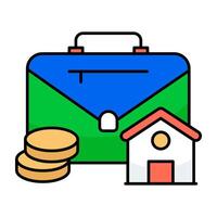 Trendy colored design of home payment vector
