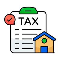 Editable icon of property tax vector