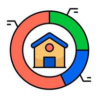 An icon of property analytics vector