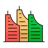 Modern icon of commercial building graphics vector