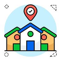 Editable colored design icon of home locations vector