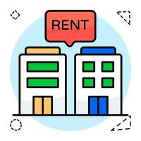design icon of building for rent vector