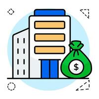 Trendy vectors design of building payment
