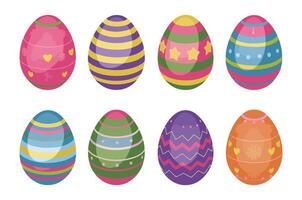 Springtime Easter Eggs with Colorful Patterns and Flower Designs for Seasonal Decor vector