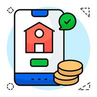 Conceptual flat design of mobile real estate vector