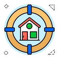 Building dartboard, icon of property target vector