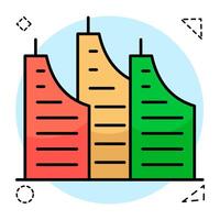 A design icon of commercial building vector