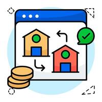 A Modern icon of home exchange vector