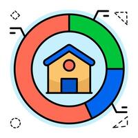 Modern icon design of property analytics vector