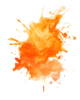 dynamic and energetic splash of orange watercolor bursts forth, radiating vibrancy and movement. Evoking feelings of creativity, expression, and bold design. png
