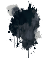 abstract representation of an black ink blot, with a dark, expressive design that conveys a sense of depth and artistic flair, suitable for creative projects. png