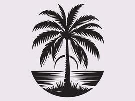 Perfect Coconut Tree Silhouette for Palm Beach and Tropical Inspired Graphics vector