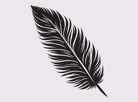 Stylish Bird Feather Silhouette in Black for Posters and Digital Graphics vector