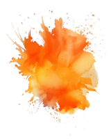 abstract watercolor explosion of vibrant orange hues radiates energy and movement, evoking a sense of artistic expression and dynamic creativity. png
