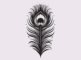 Peacock Feather Silhouette for Elegant Patterns and Graphic Design vector