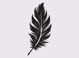 Unique Bird Feather Silhouette in Black for Elegant Design Concepts vector