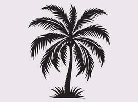Elegant Coconut Tree Silhouette for Tropical Themed Graphics and Digital Art vector