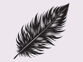 Decorative Bird Feather Silhouette for Handmade and Digital Creations vector