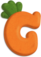 Capital Letter G 3D Carrot Colorful Letter Font png