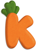 Capital Letter K 3D Carrot Colorful Letter Font png