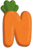 3D CCapital Letter N 3D Carrot Colorful Letter Font png