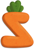 Capital Letter Z 3D Carrot Colorful Letter Font png