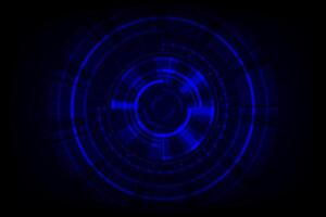 Visually striking blue circular on black background. Layered concentric shapes and illuminated details convey sense of technological sophistication and digital networks to advanced imaging. vector