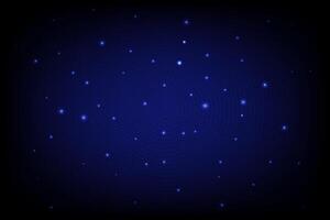 Digital starfield filled with glowing blue particle,representing data nodes in virtual galaxy.Symbolizes deep space exploration,quantum network,vastness of digital information in futuristic technology vector