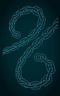 Pieces of metal chain illustration