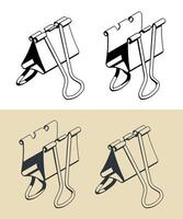 Binder clip illustrations vector