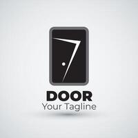 open door logo design icon template vector